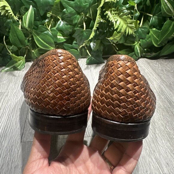 Vintage Mezlan Exotic Brown Crocodile Dress Shoes Mens 10.5 Tassel Loafers Spain main image 7